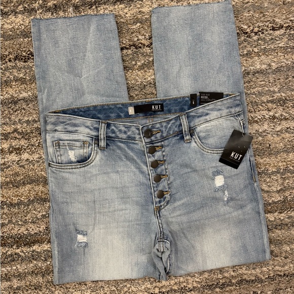 KUT From The Kloth High Rise Reese Ankle Straight Leg Jeans Sz 6 NWT | KUT Jean- - Picture 3 of 13